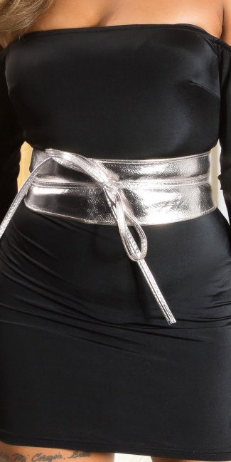 waist belt in leather look Silver